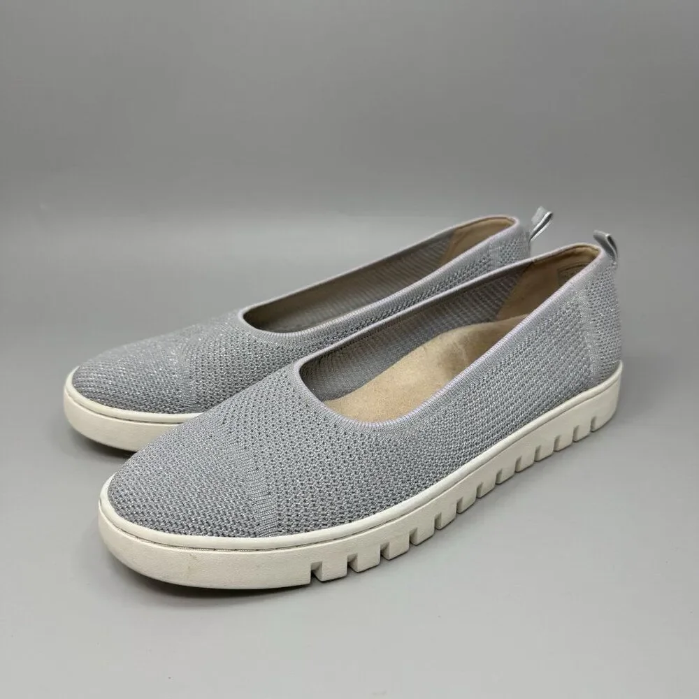 Vionic Uptown Skimmer Women's Knit Slip-on Comfort Shoe Light Gray Size 10